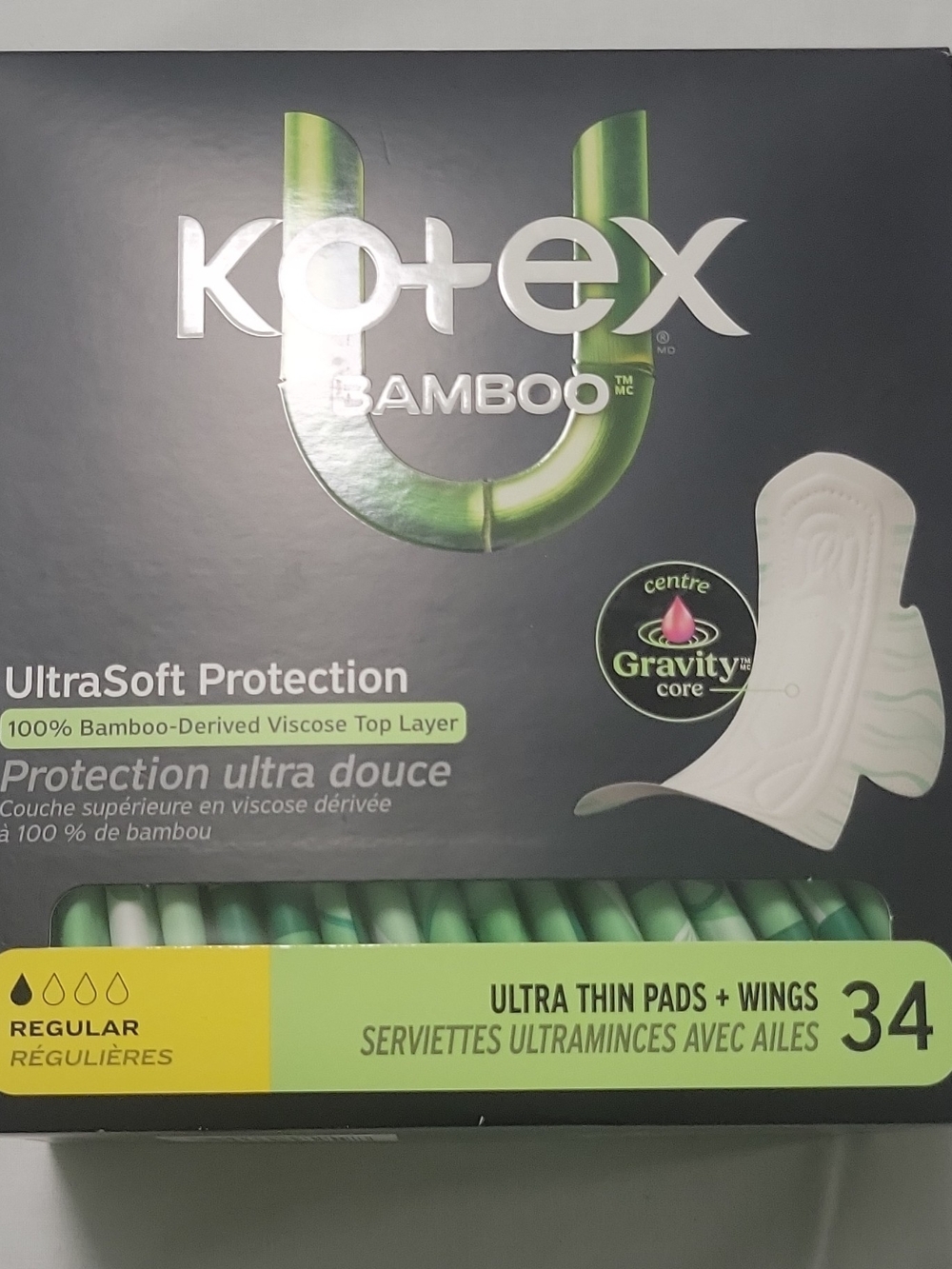 Bamboo UltraThin Regular Pads with Wings - Green